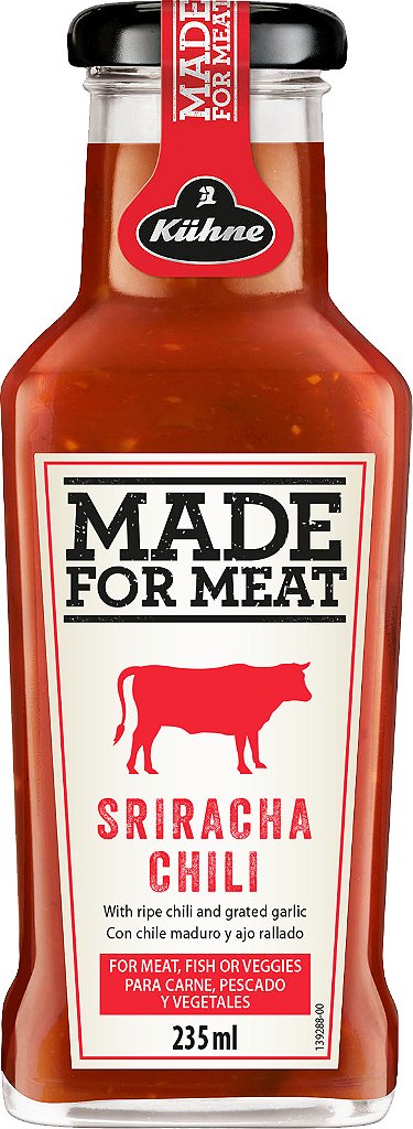 Molho Made For Meat Sriracha (para carne com pimenta e legumes) Kuhne 235ML
